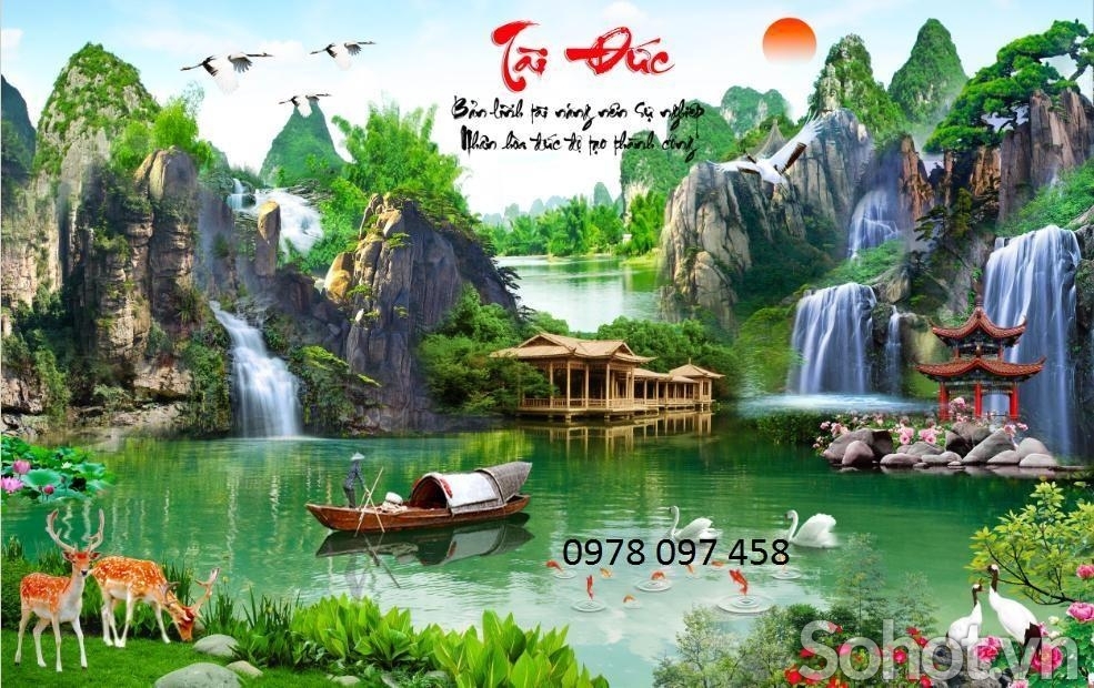 Tranh phong cảnh thiên nhiên -gạch tranh trang trí tường nhà