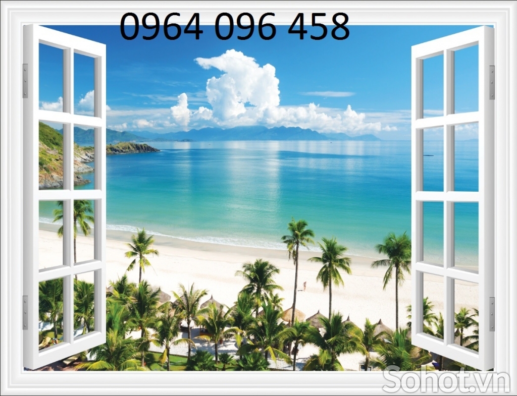 Tranh gạch 3d trang trí cửa sổ - 69C9CC