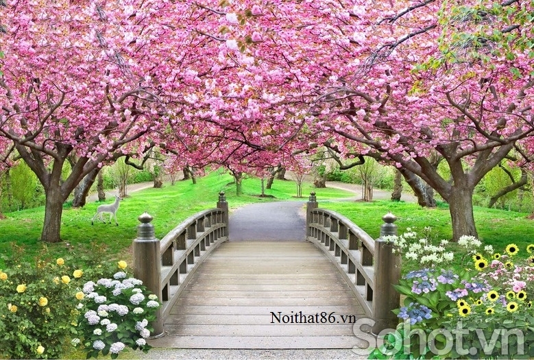 Tranh gạch men hoa đào HP0824