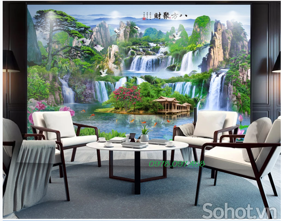 phong cảnh quê hương - tranh gạch