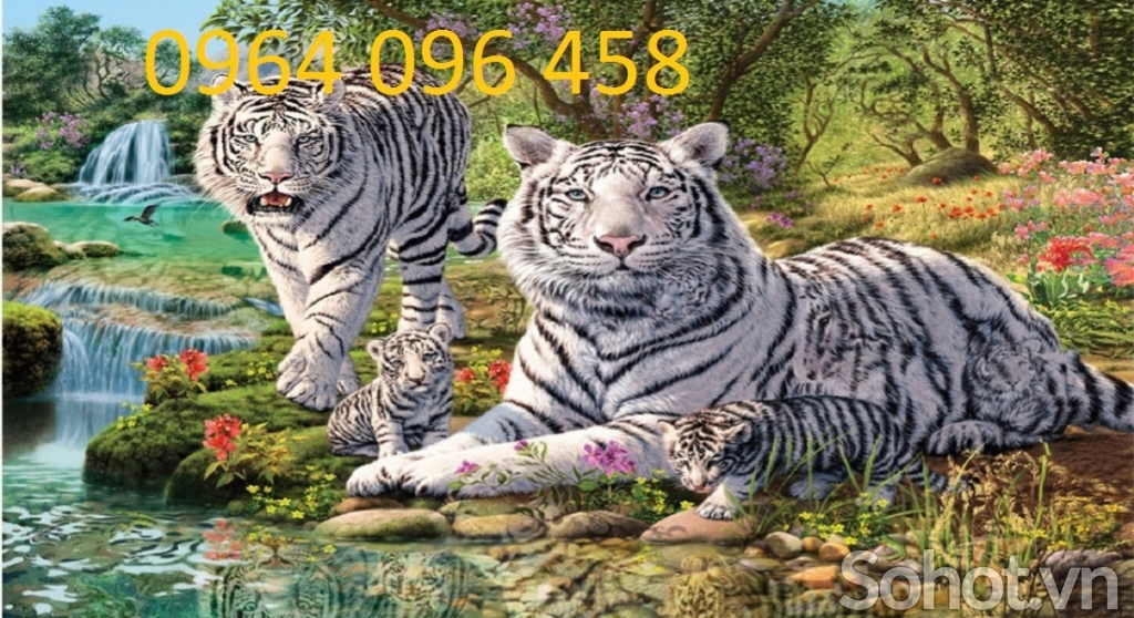 Tranh con hổ - tranh gạch 3d con hổ - DCD3