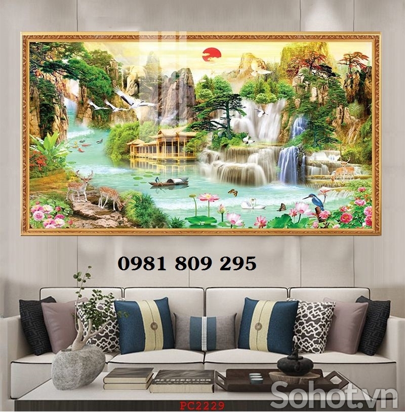 Tranh gạch phòng khách, tranh tường, gạch trang trí  F5938