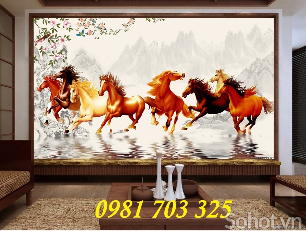 tranh mã đáo thành công, tranh gạch 3d phong thủy