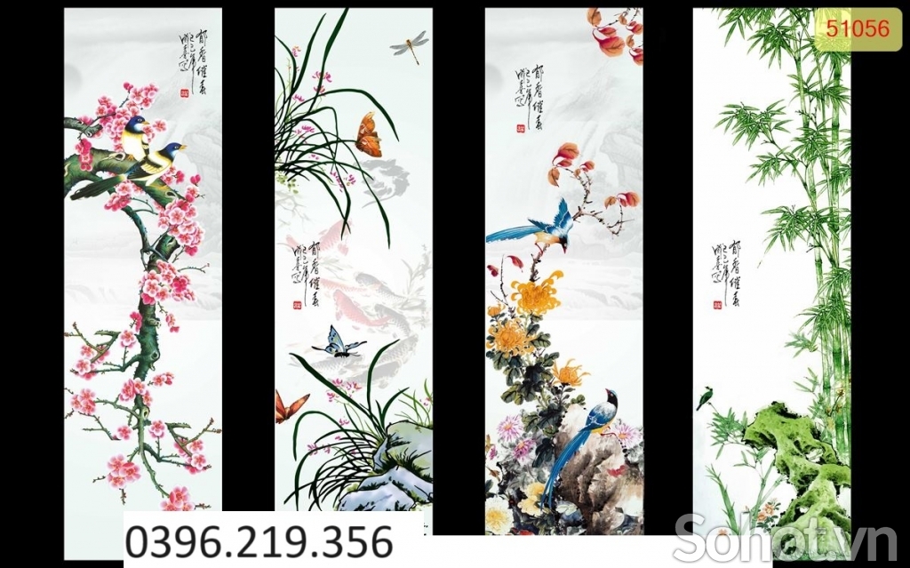 Tranh gạch tứ quý đẹp trang trí