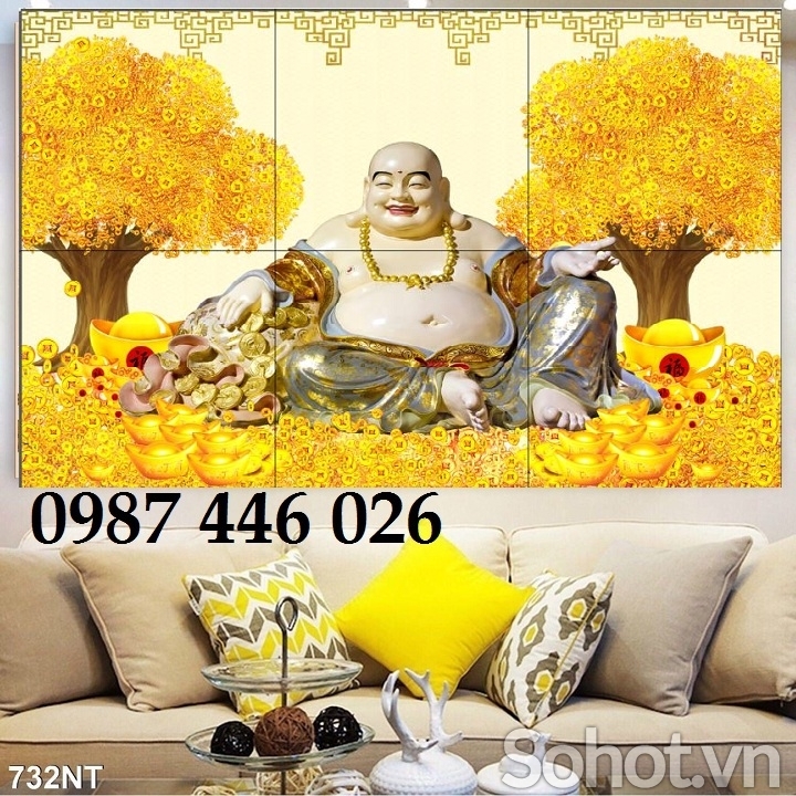 Gạch tranh thần tài cây tiền vàng HP9284