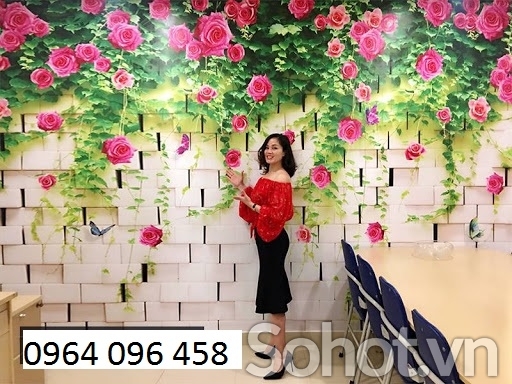 tranh gạch 3d - tranh hoa hồng - NC23