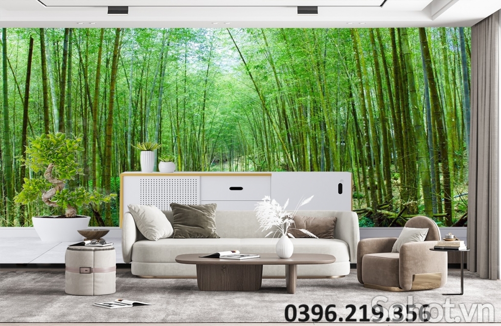 Gạch tranh tre trúc đẹp trang trí