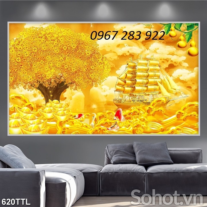 Tranh phong thủy 3d ốp tường đẹp