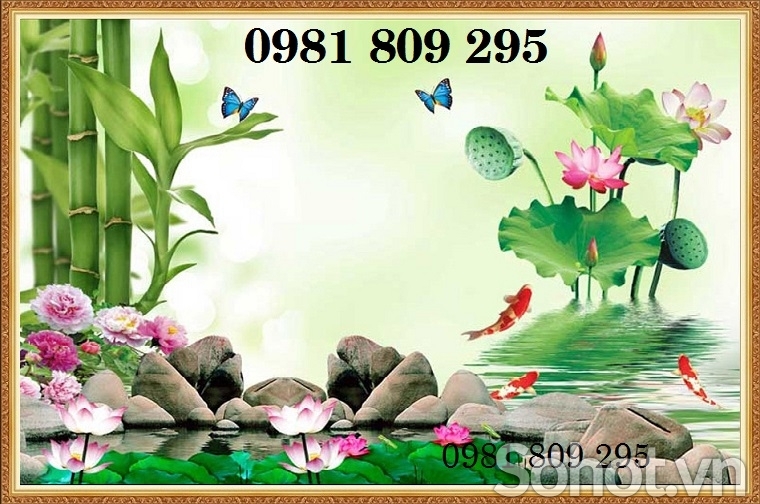 Gạch tranh trí , gạch tranh hoa sen HSG838