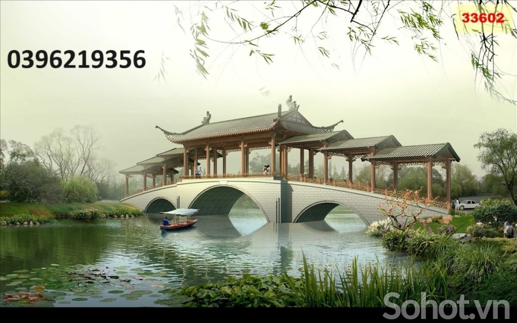 Tranh gạch sơn thủy đẹp trang trí