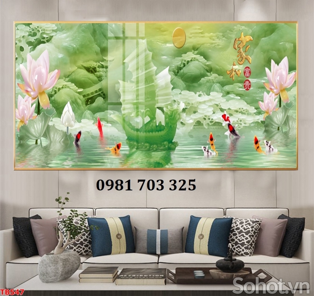 Tranh gạch thuyền buồm 3d phong cảnh