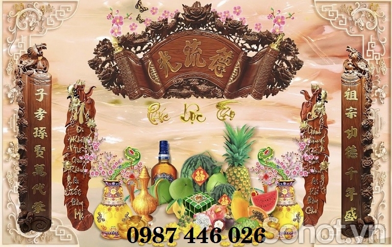 Tranh gạch men phòng thờ HP0822