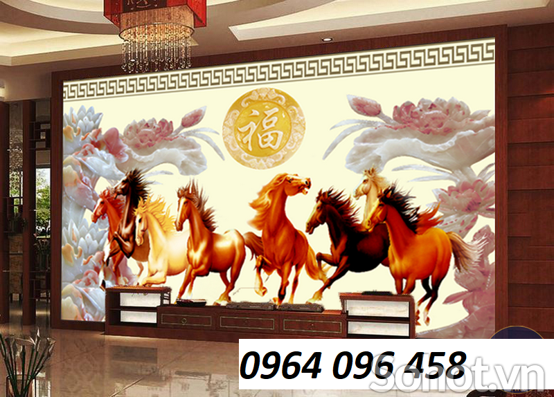tranh 3d - gạch tranh 3d mã đáo thành công - DKH40