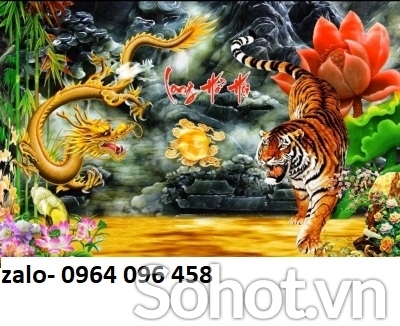 Tranh gạch 3d rồng hổ - 833XC