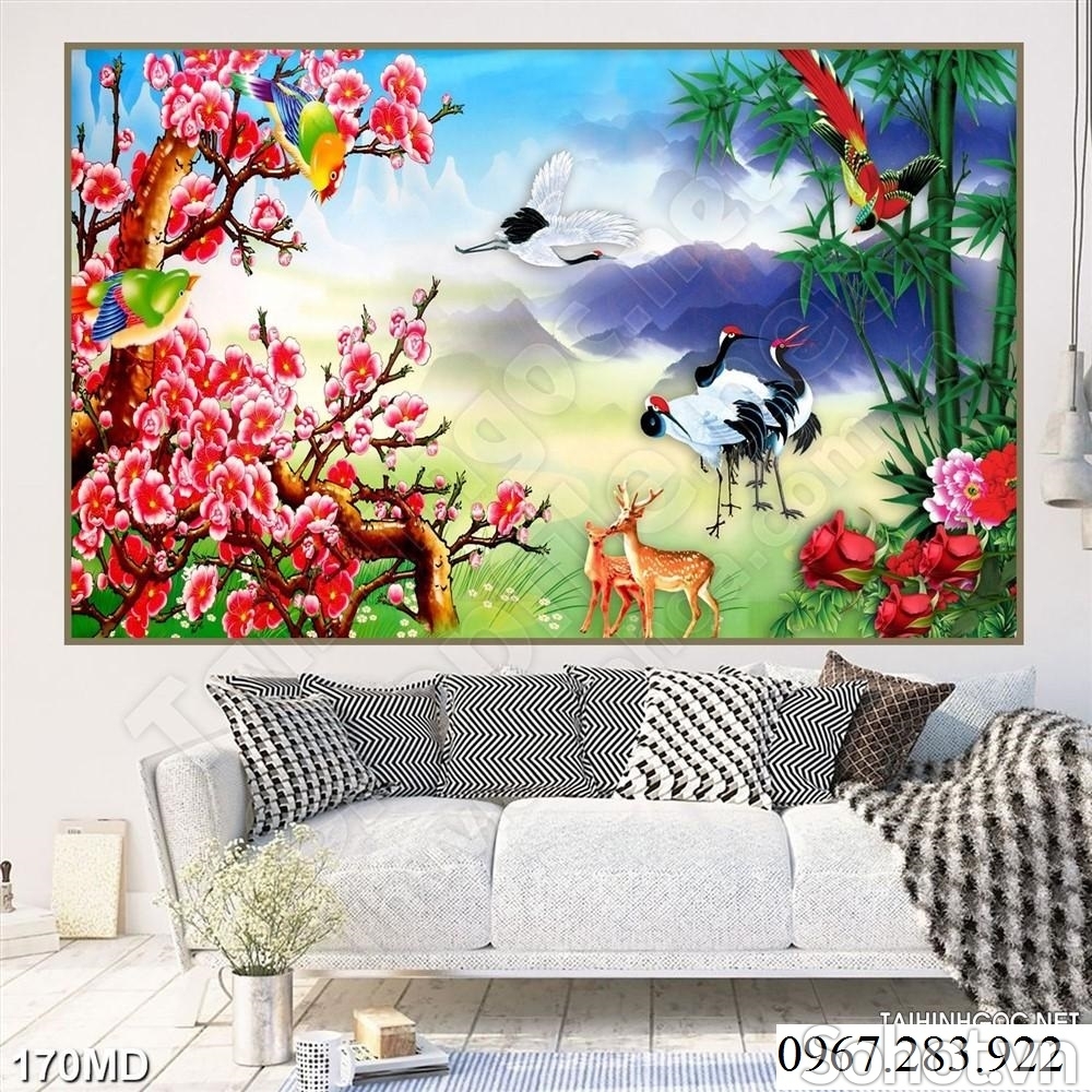 Gạch ốp tường 3d hoa đào