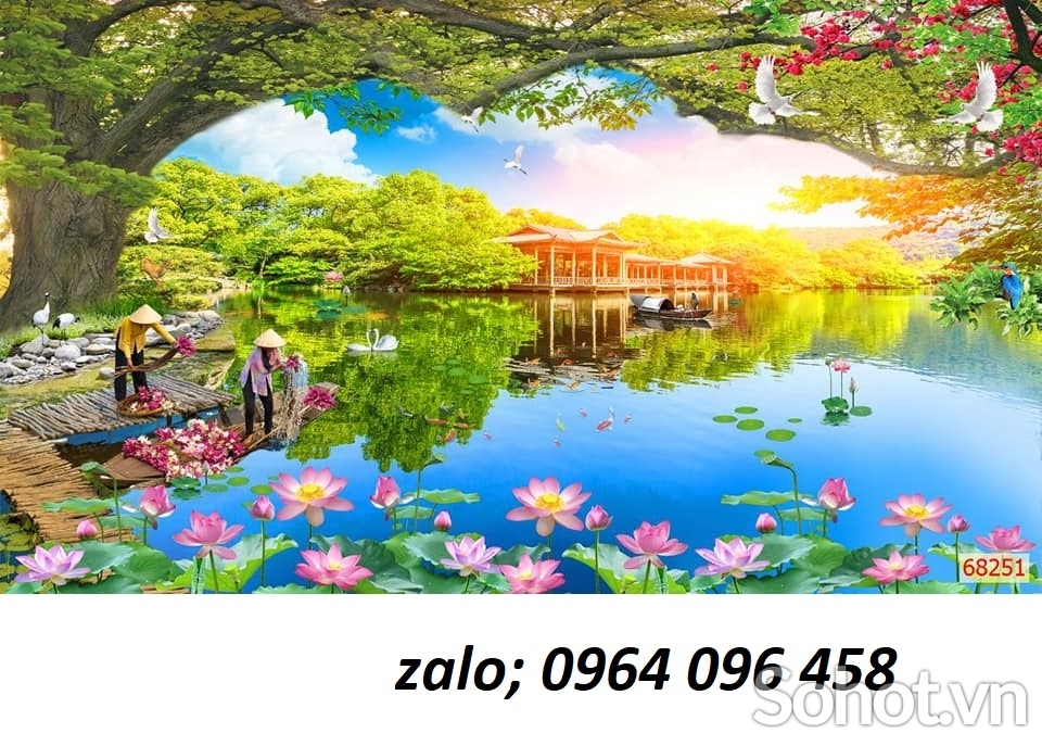 Tranh 3d - tranh gạch 3d phong cảnh - 743SL