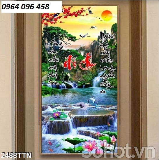 Tranh gạch 3d phong cảnh ốp tường khổ đứng - 3899MN