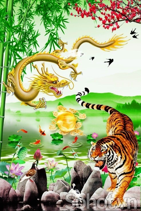Gạch tranh đẹp hình hổ 3D