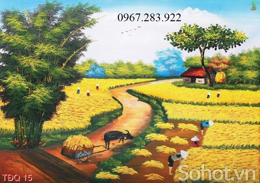 Gạch trang trí cảnh đồng quê