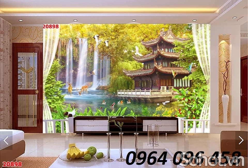 Tranh gạch 3d phong thủy phòng khách - DXV62