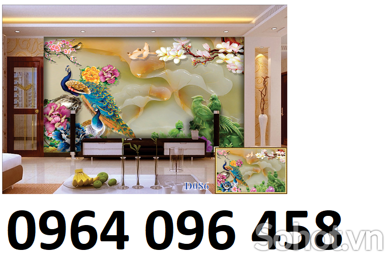 Tranh gạch 3d trang trí phòng khách đẹp - 643XMM
