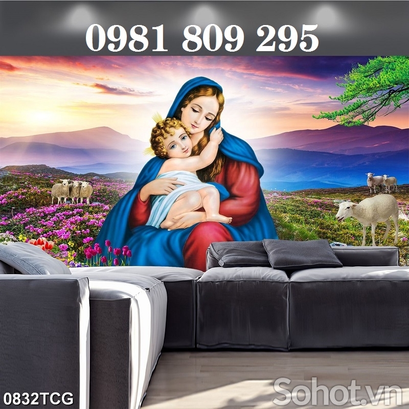 Gạch tranh công giáo - tranh gạch 3d