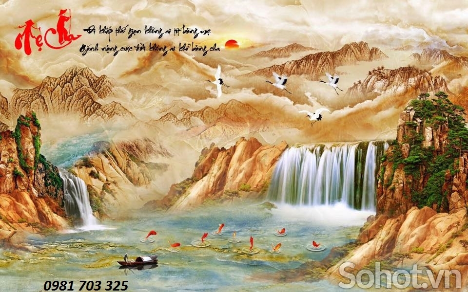 Tranh gạch phong cảnh 3D ốp tường