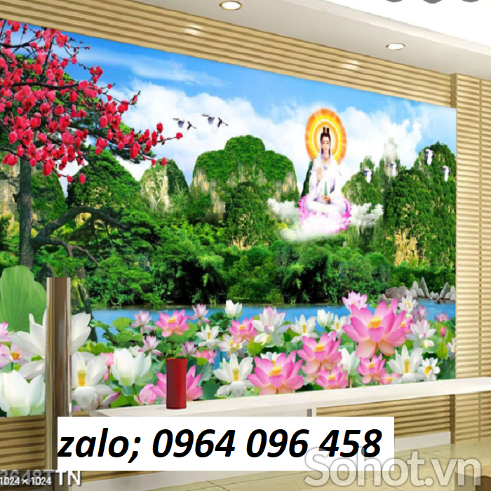 Tranh gạch 3d ốp tường phật phòng thờ - XCXV44