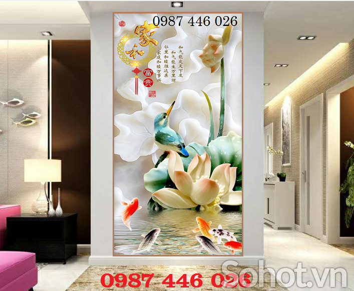 Tranh gạch men hoa sen HP97232