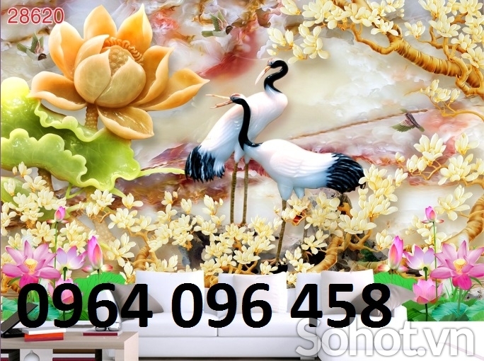 Tranh gạch 3d dán tường sứ ngọc - 66SM