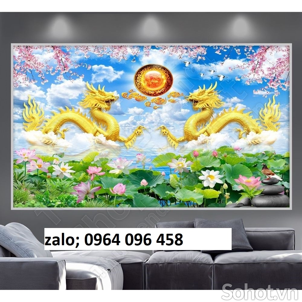 Tranh gạch 3d rồng phượng - SDF54