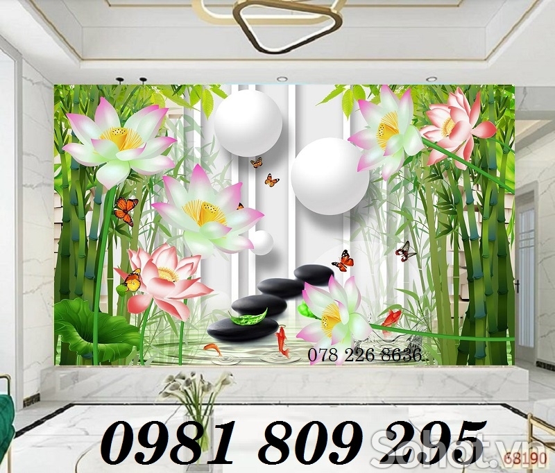 Gạch tranh 3d - tranh cá chép phong thủy