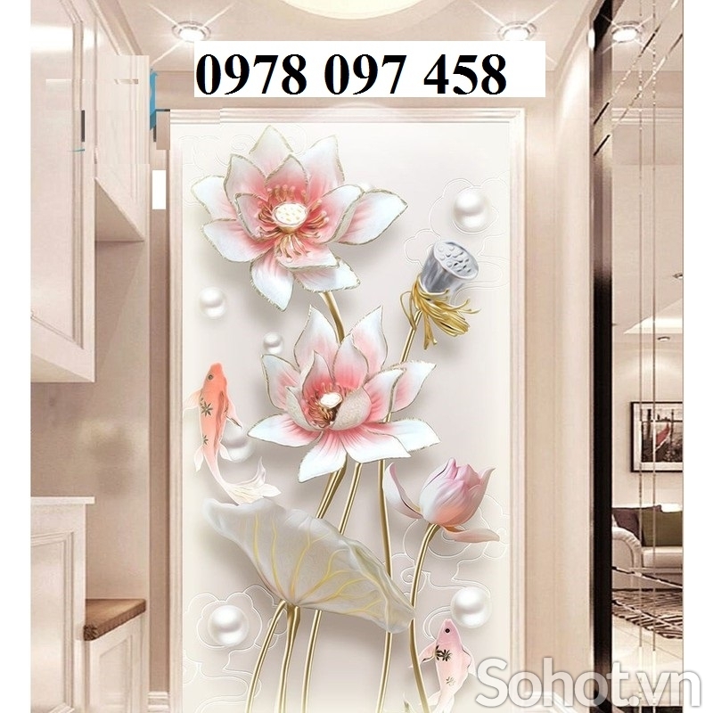 Gạch tranh bình hoa 3D