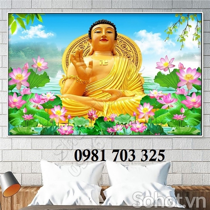Tranh gạch 3D hình Phật trang trí
