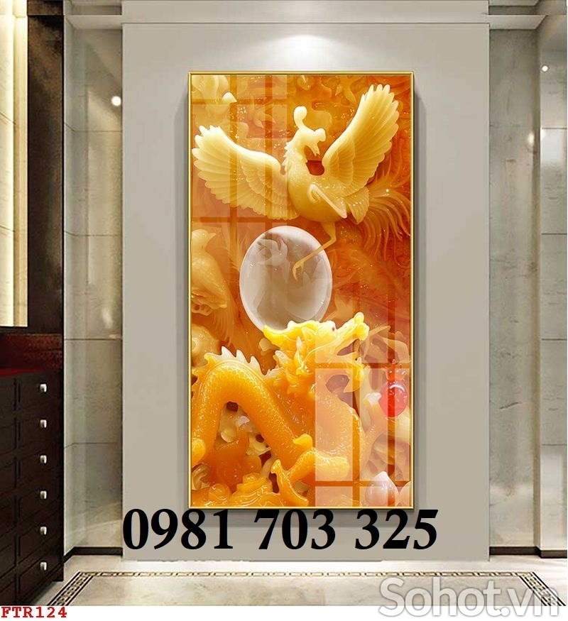 Gạch tranh rồng phượng đẹp trang trí