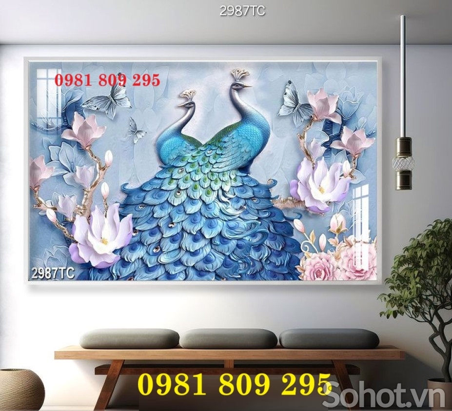 Gạch tranh , gạch cao cấp chim công Hp9393
