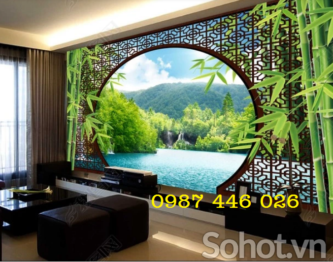 Gạch 3d tranh gạch men thác nước HP9833