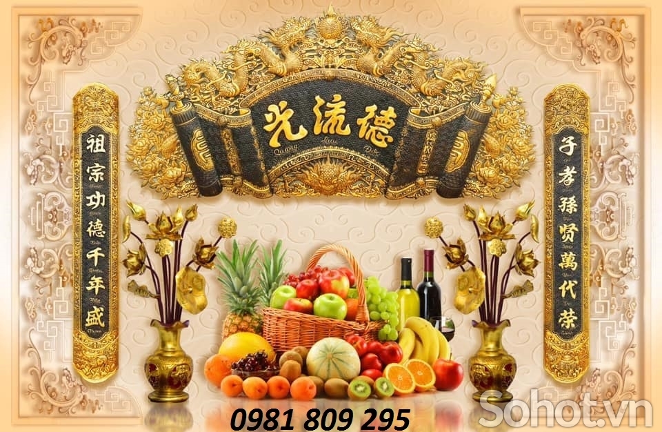 mẫu tranh phòng thờ- gạch tranh 3d