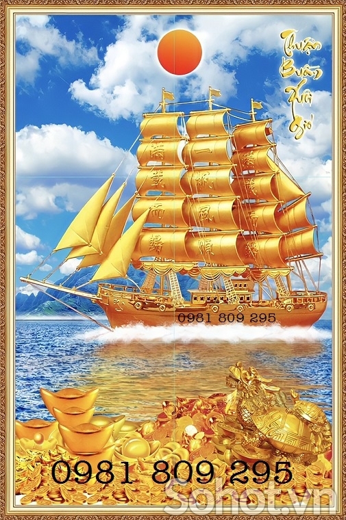 Tranh gạch men - tranh thuyền buồm - gạch tranh