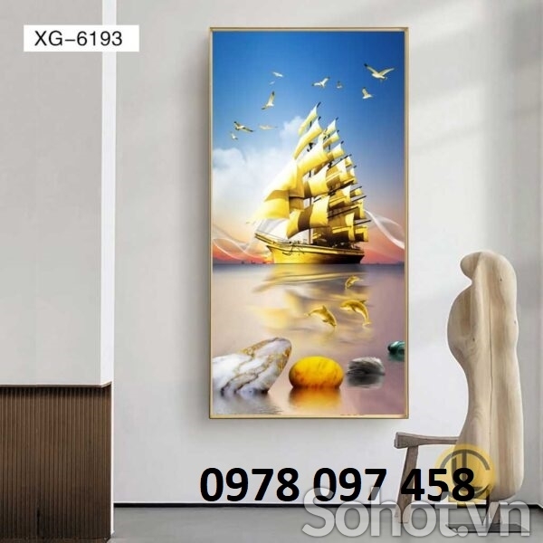 Tranh 3D - thuận buồm xuôi gió