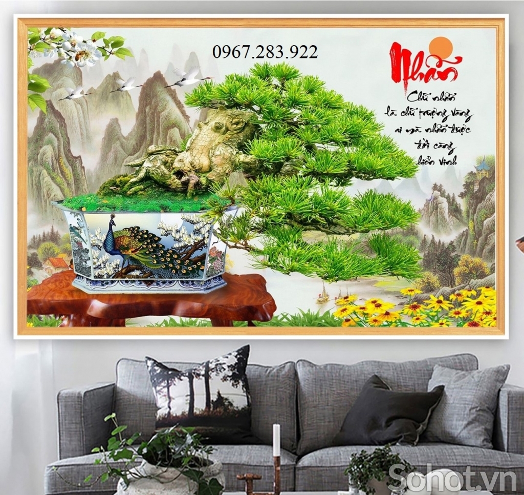 Tranh 3D- Tranh gạch cây cảnh