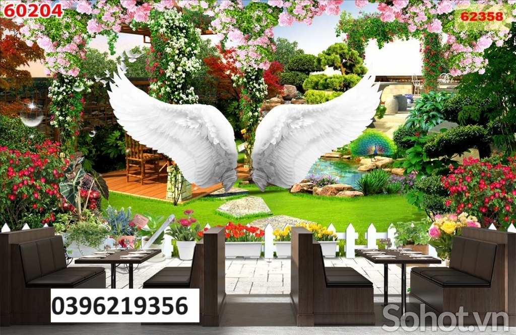Tranh gạch đẹp cánh thiên thần