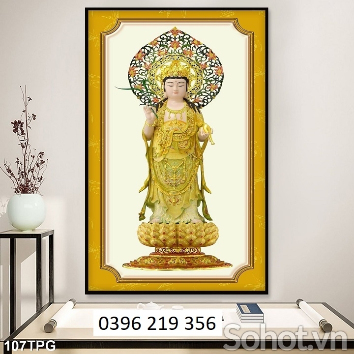 Tranh Phật 3d trang trí phòng khách Phong thủy