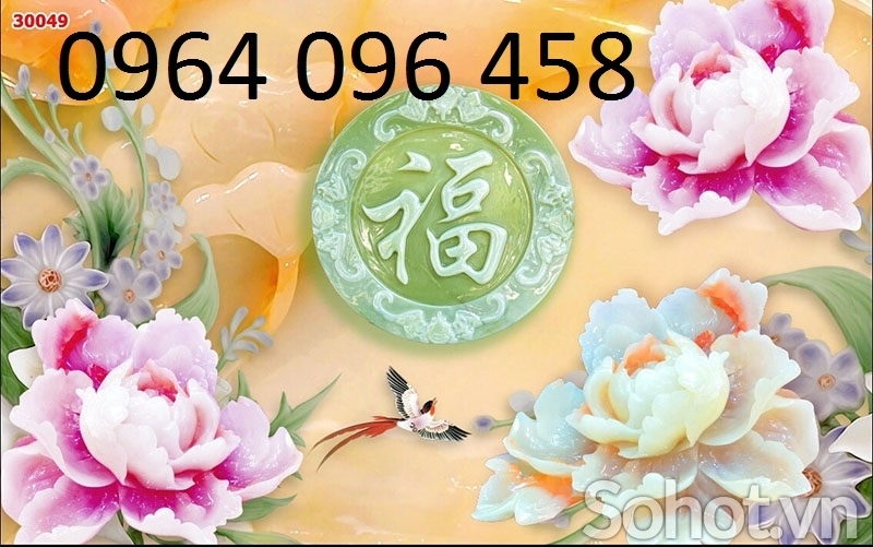 Tranh gạch 3d hoa sứ ngọc - NBVVB8