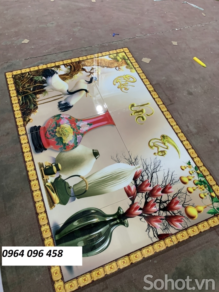 Tranh gạch 3d câu đối phòng thờ - 7899CN