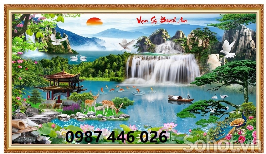 Tranh gạch men phong cảnh 3d ốp tường HP97343