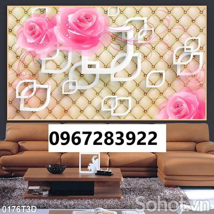 Tranh gạch đẹp trang trí hoa 3d