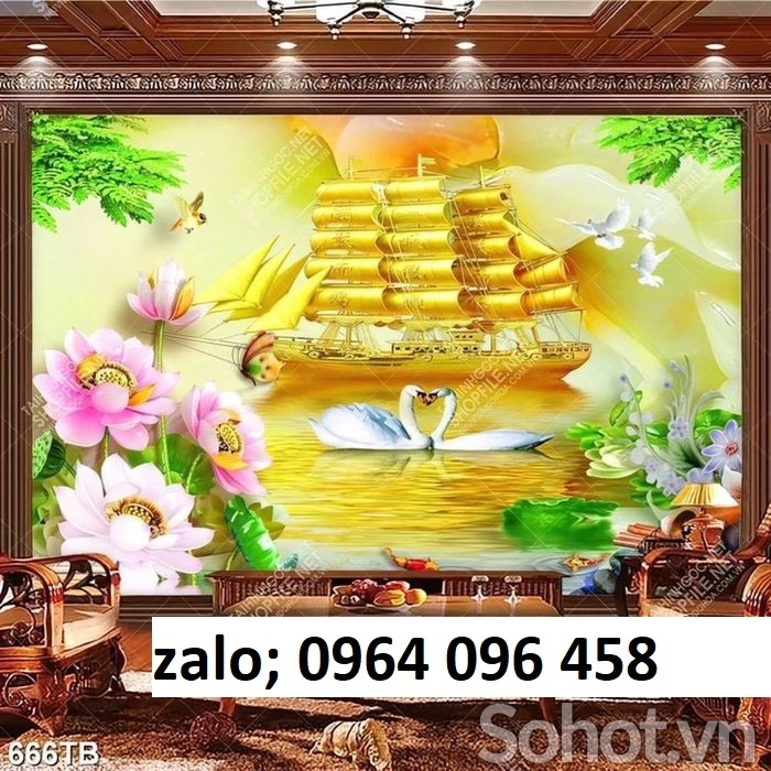 Tranh thuận buồm xuôi gió 3d - gạch tranh 3d - LHĐ3
