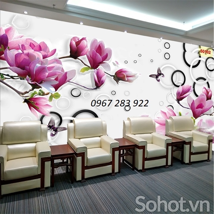 Gạch trang trí tường hoa lan nghệ thuật