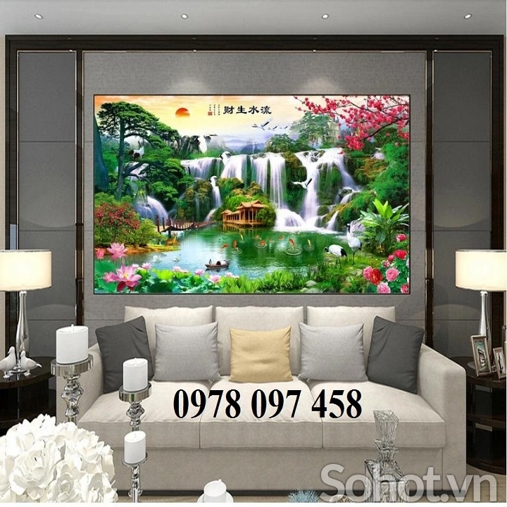 Tranh gạch phòng khách